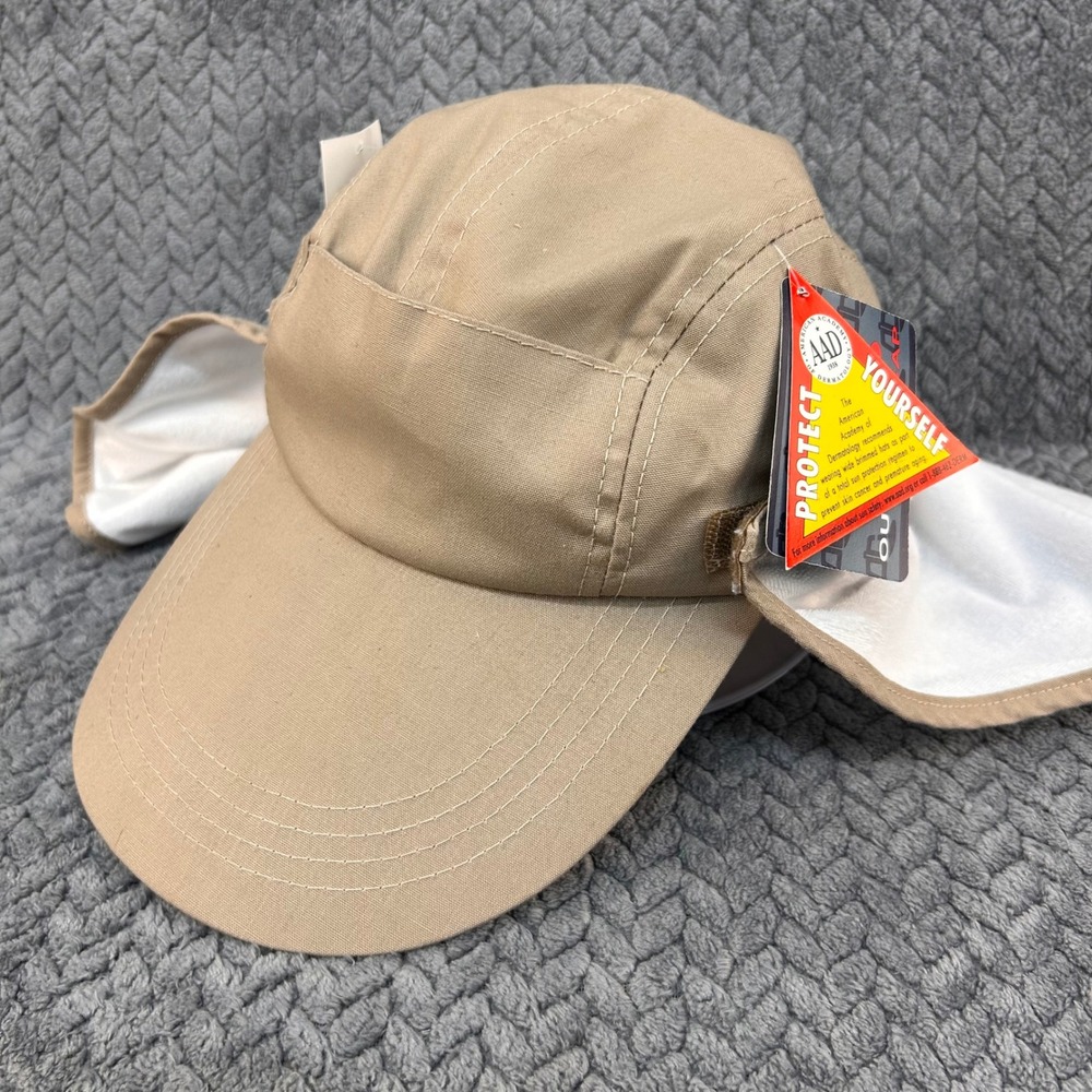 Tan Sun Protection Neck Flap Unisex Khaki Outdoor Cap AAD Hiking Hat OSFM